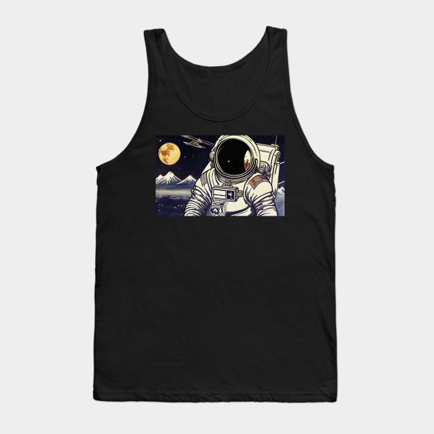 Astronaut ukiyo-e Tank Top by cloudart2868